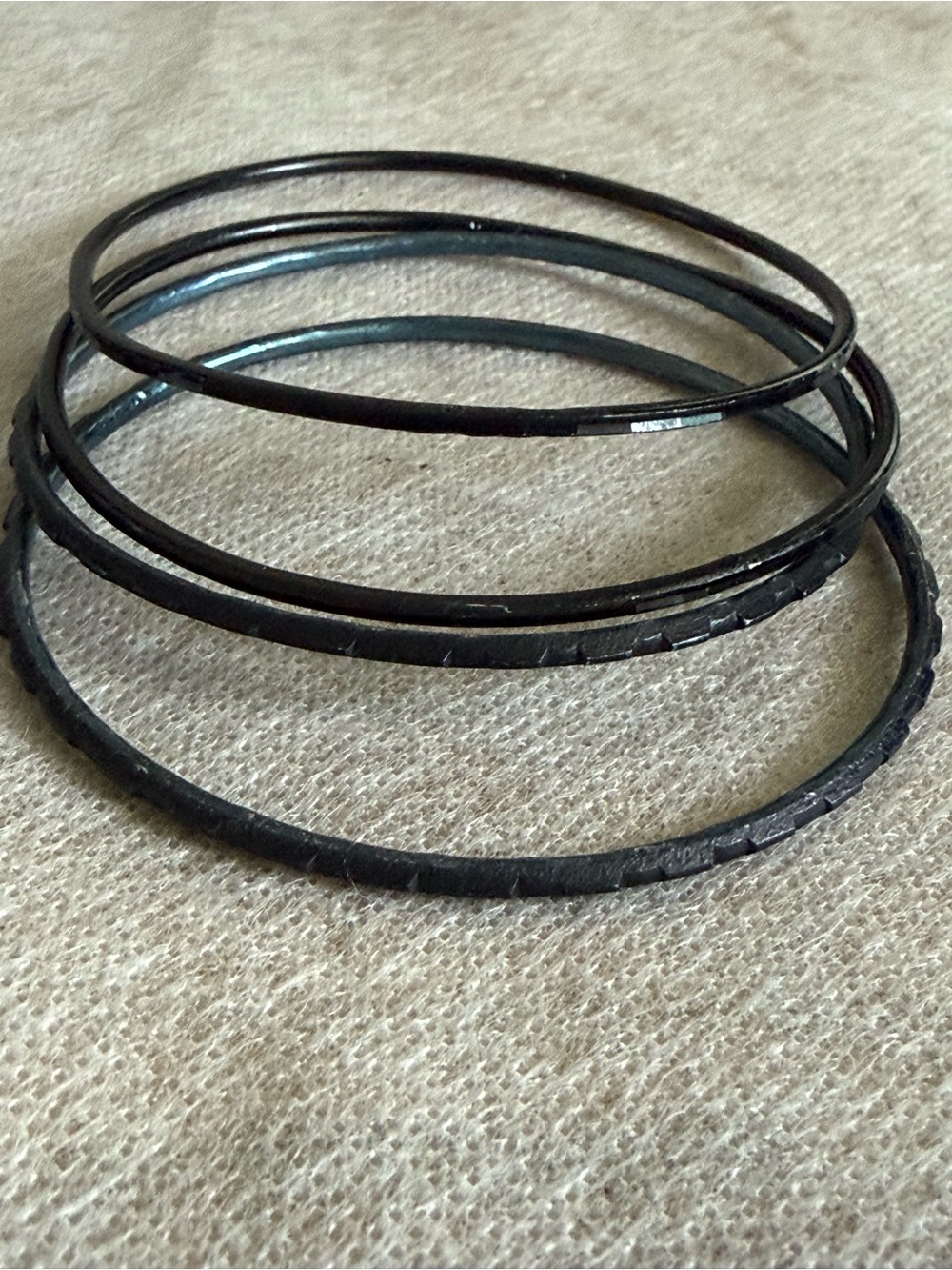 Set of Thin Black Stacking Bangles
